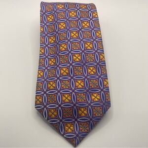 Verse 9 Silk Designs by Maurizio Vibrant Purple and Orange Patterned Men’s Tie